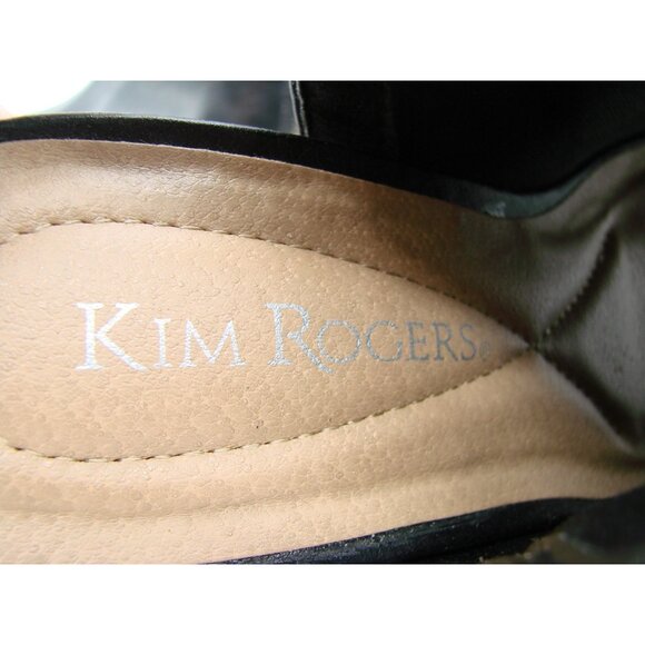 Kim Rogers Sada Booties Open Toe Ankle Womens Size 7.5M Black Block Heel Zipper - Picture 9 of 10